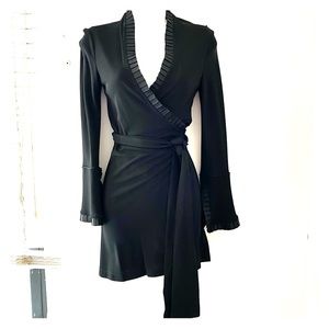 Diane Von Furstenberg black cocktail tuxedo dress